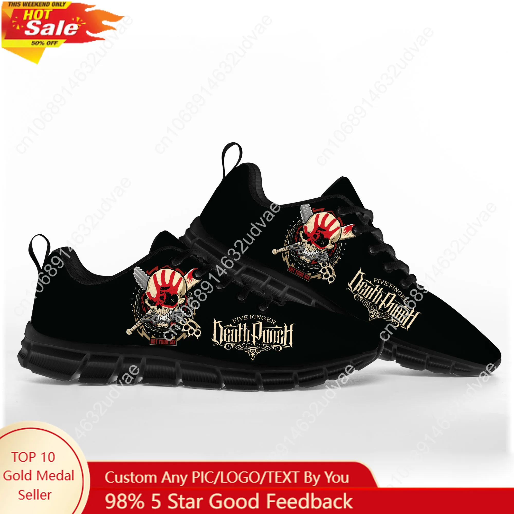 Men Shoes Black - Five Finger Death Punch Zapatos deportivos
