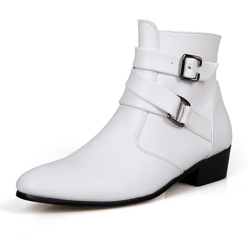 Men'S Shoes Black And White - Botas de lujo para hombre, botas