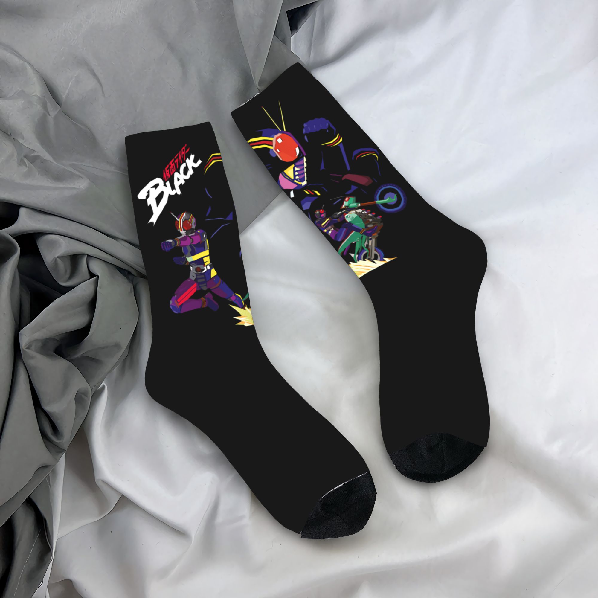 Men'S Shoes For Crews - Kamen Rider Calcetines medios negros para