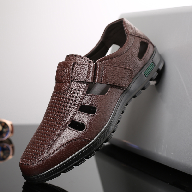 Sandalias de cuero genuino par - Men Shoes Eu To Us reseña y precio