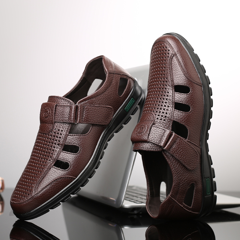 Sandalias de cuero genuino par - Men Shoes Eu To Us reseña y precio